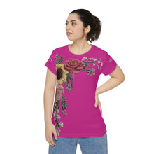 Load image into Gallery viewer, R&amp;RH Floral Embroidered Women&#39;s Short Sleeve Shirt - Vibrant Pink All Occasion Top
