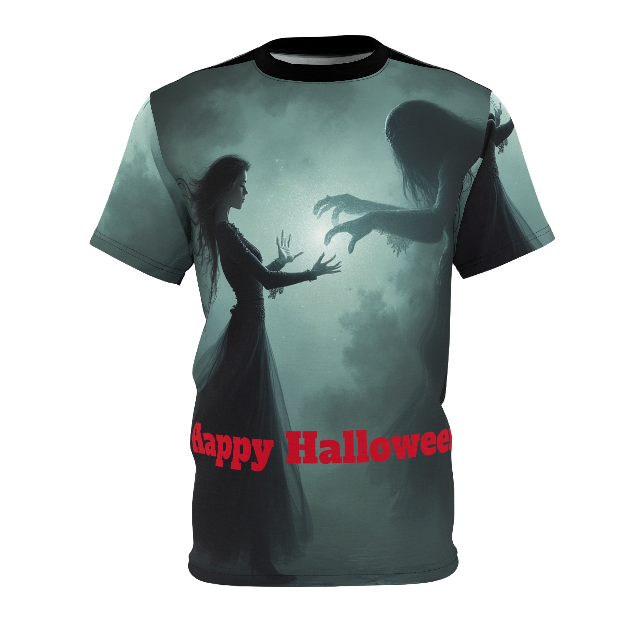 Halloween Unisex Cut & Sew Tee, Spooky Graphic T-Shirt, Fall Fashion, Halloween Costume, Unique Gift for Halloween Lovers