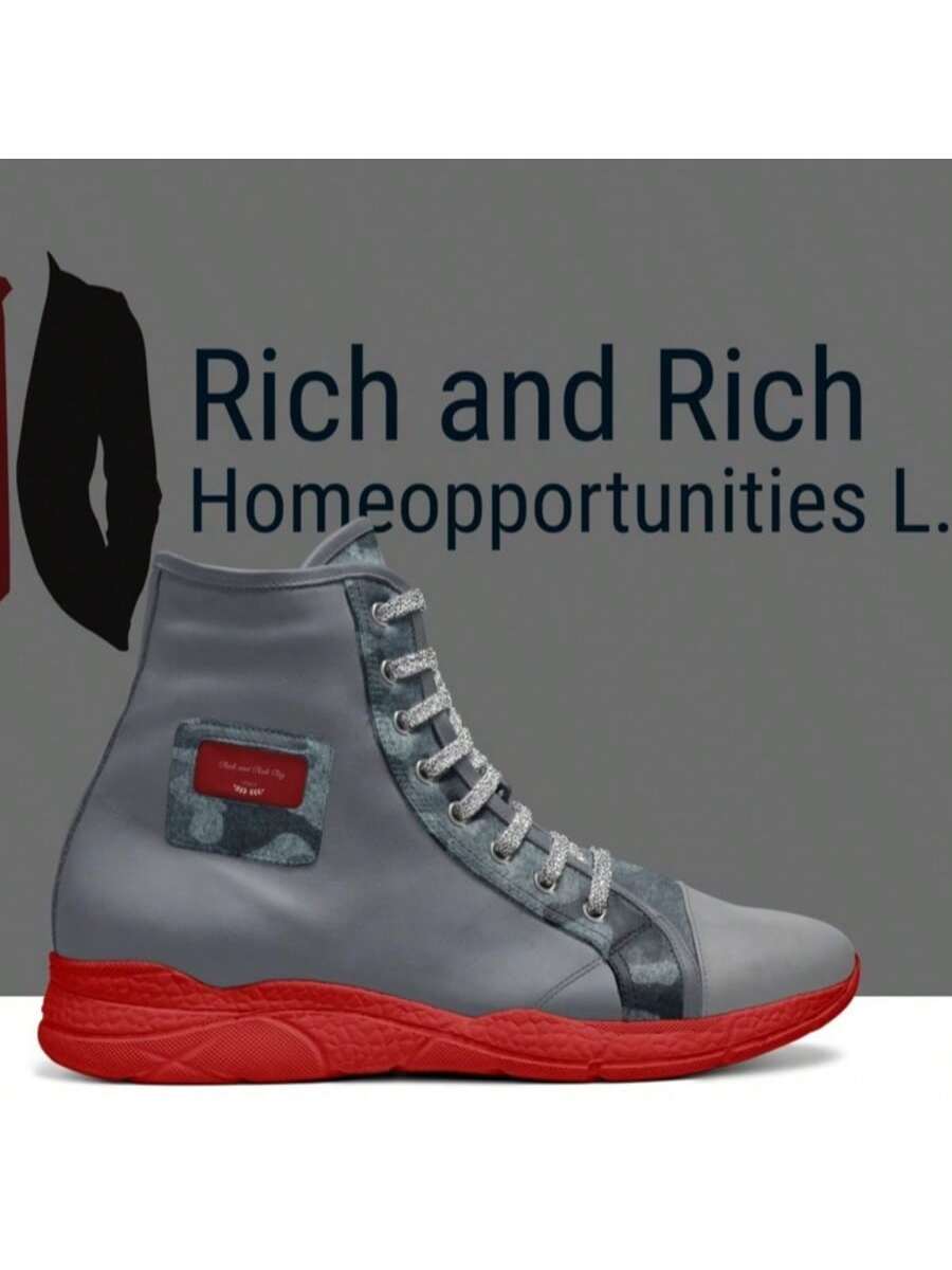 Rich and Rich Biz unisex gray high street runner sneaker handcrafted in Italian leather
