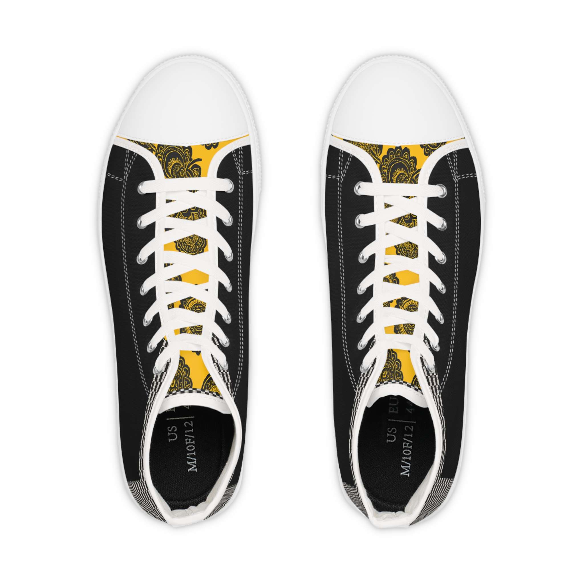 Black high-top sneaker with wraparound print and pleather toe — additional view 7