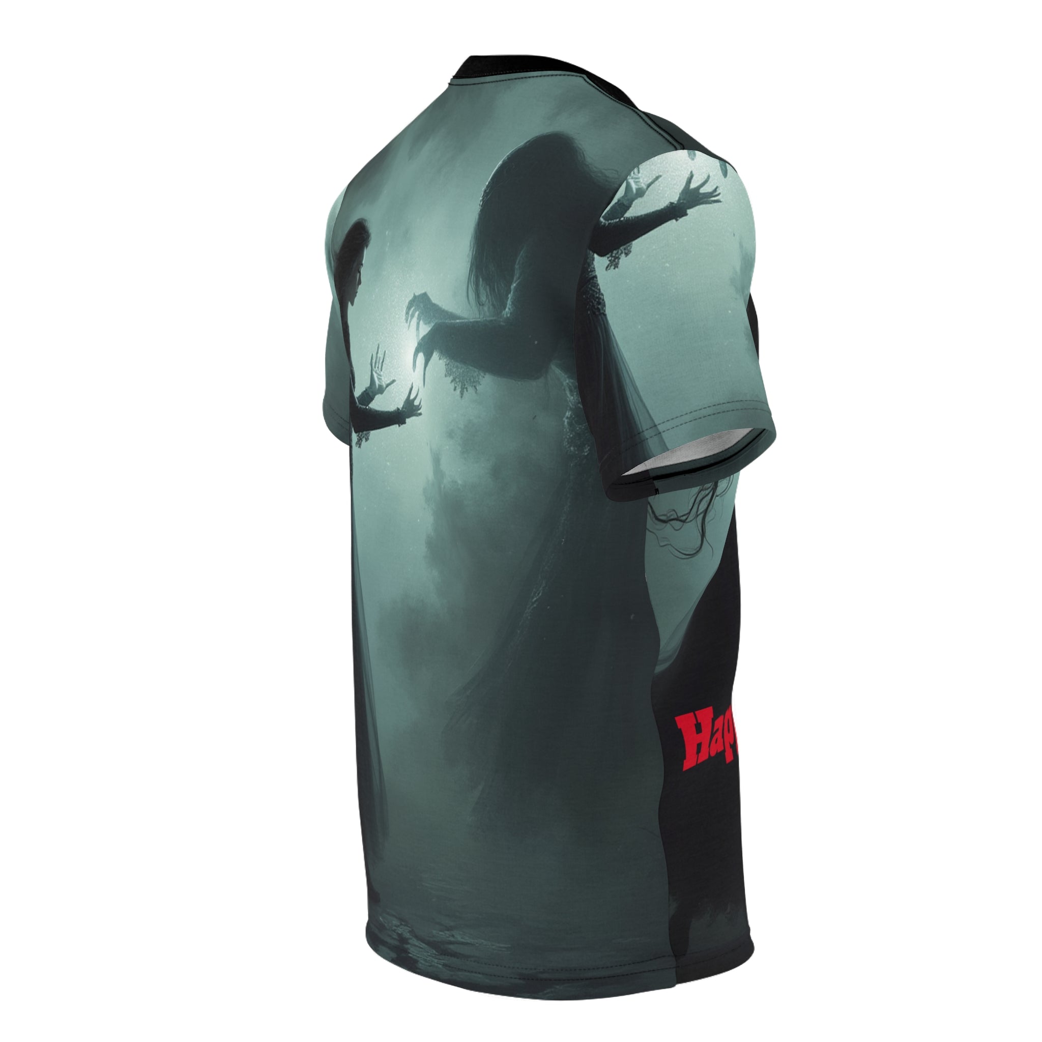 Halloween Unisex Cut & Sew Tee, Spooky Graphic T-Shirt, Fall Fashion, Halloween Costume, Unique Gift for Halloween Lovers