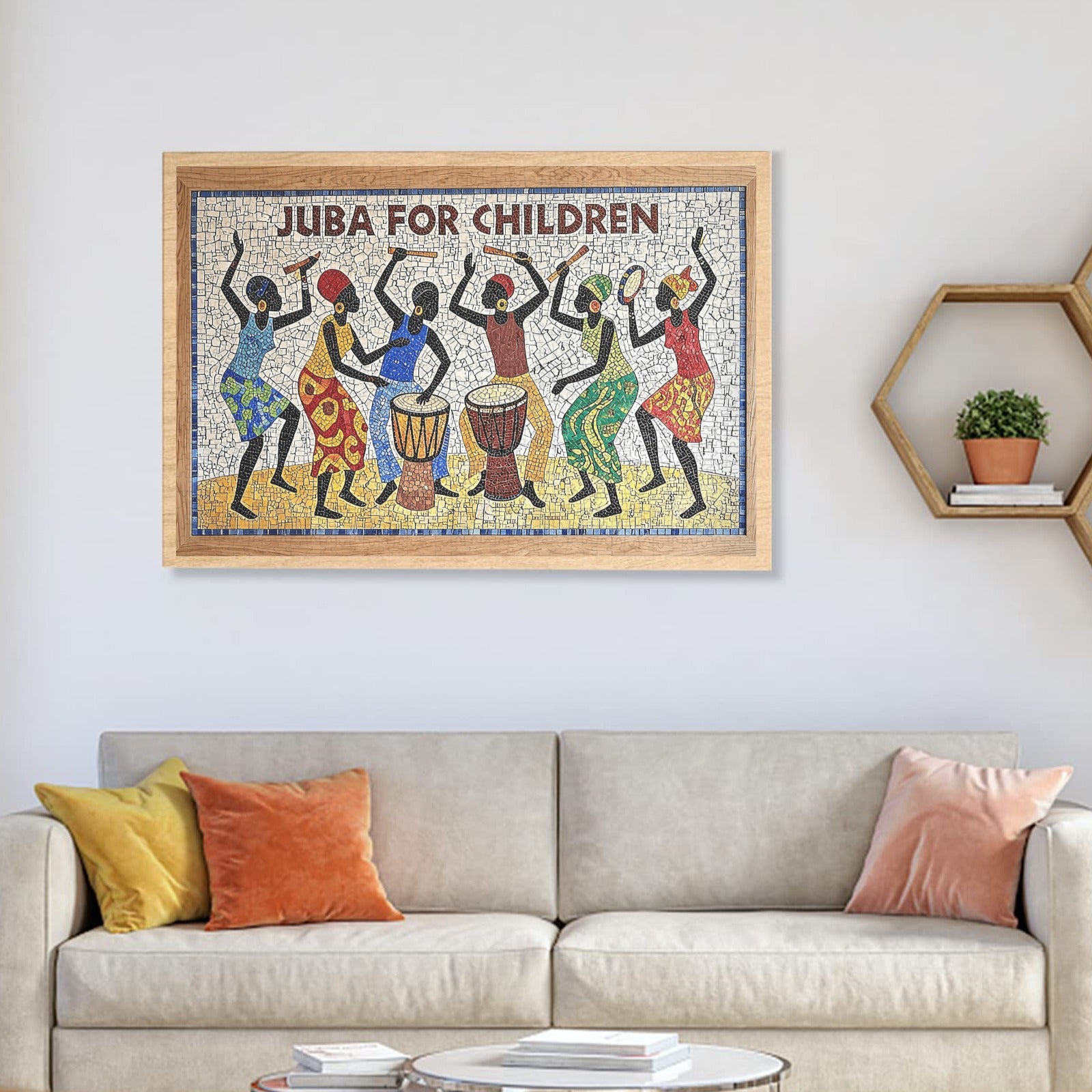 Panoramic 1000-piece wooden puzzle showing Juba dance evolution from fields to stage — product detail