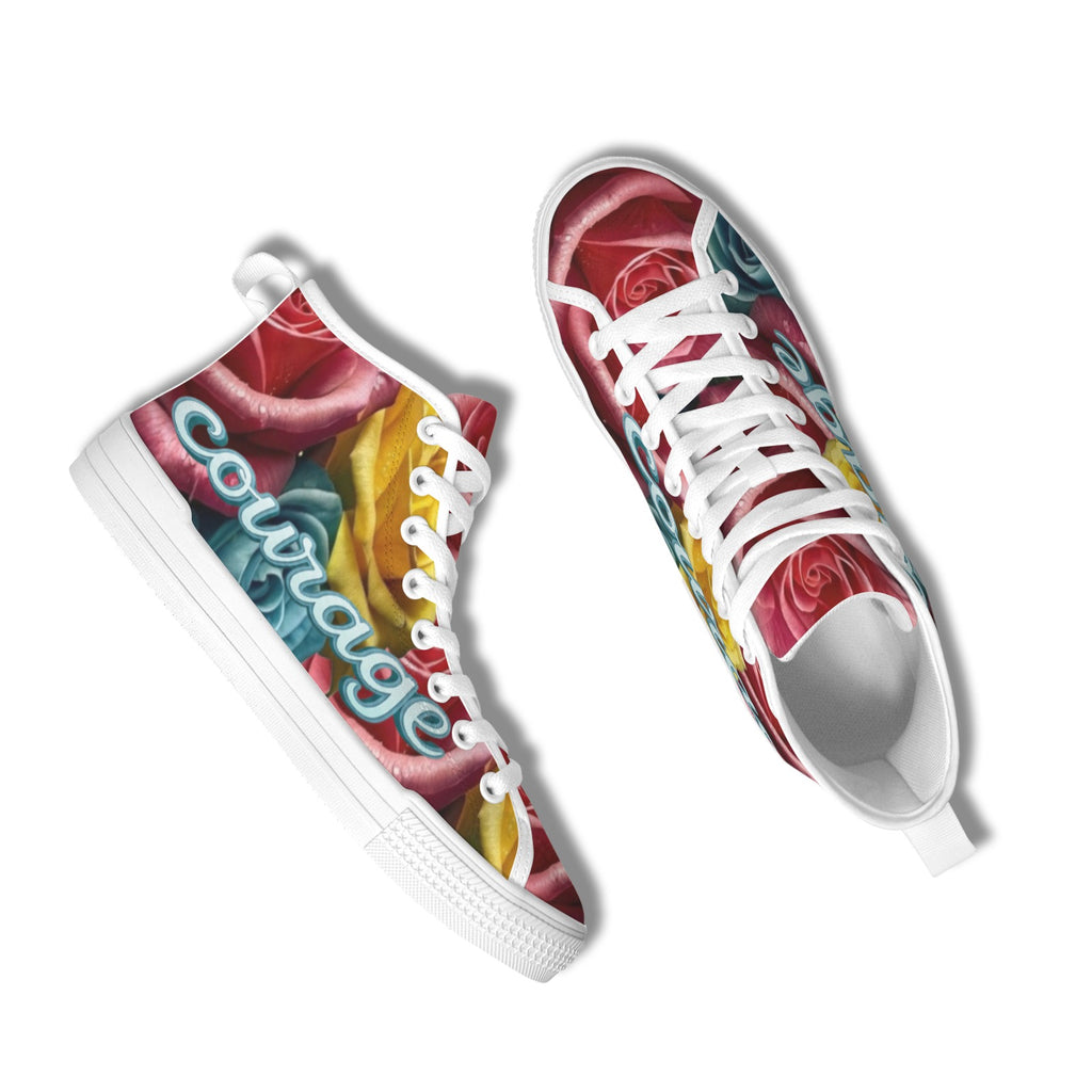Rich and Rich Women’s Courage Multicolor Floral High Top Sneaker | Custom Canvas Fashion Sneakers