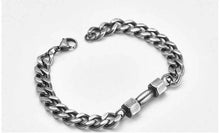 Load image into Gallery viewer, Mens Titanium Steel Dumbbell Bracelet Vintage
