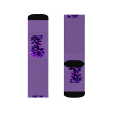 Load image into Gallery viewer, Floral Sublimation Socks - Purple Orchid Design | Trendy and Comfortable Footwear for Home and Casual Outings
