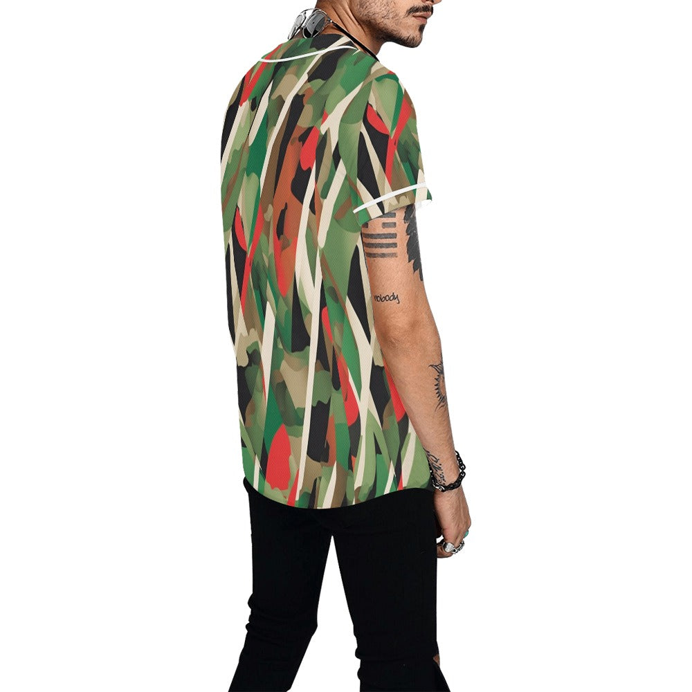 R&RH Men's Camouflage Baseball Jersey All Over Print T50 in premium mesh fabric