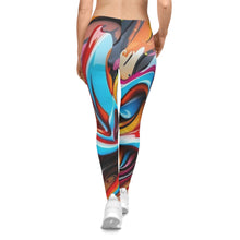 Load image into Gallery viewer, Colorful Abstract Women&#39;s Casual Leggings, Trendy Activewear, Wildstyle Fashion, Yoga Pants, Party Wear, Gift for Her
