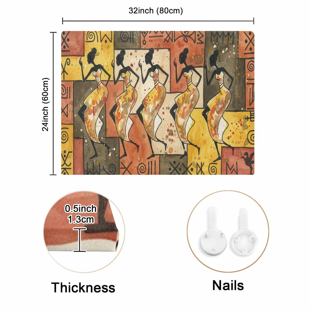 Rich and Rich African Gathering 32x24 vibrant canvas wall art with wooden frame