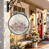Rich and Rich WanderGlow Thai Sacred Lotus Stained Glass Suncatcher 11.8inch