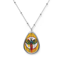 Load image into Gallery viewer, Rich and Rich Artistic Mustard Yellow Oval Necklace – Colorful Winged Guardian Pendant - Rich and Rich Homeopportunities
