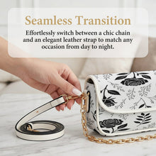 Load image into Gallery viewer, Rich and Rich Black Rose Noir Floral Flap Women's White Shoulder Handbag
