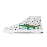 Critter Kicks Boys’ Croc Rock White Canvas High Top Sneakers