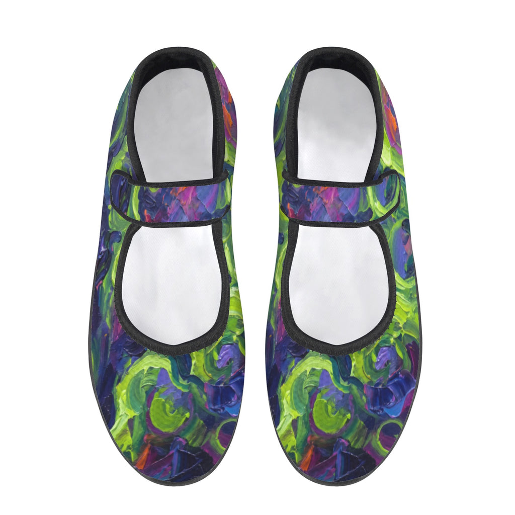 Rich and Rich Key Lime Zen Abstract Women’s Mary Jane Shoes | Lightweight Mesh Mary Janes with EVA Comfort Sole