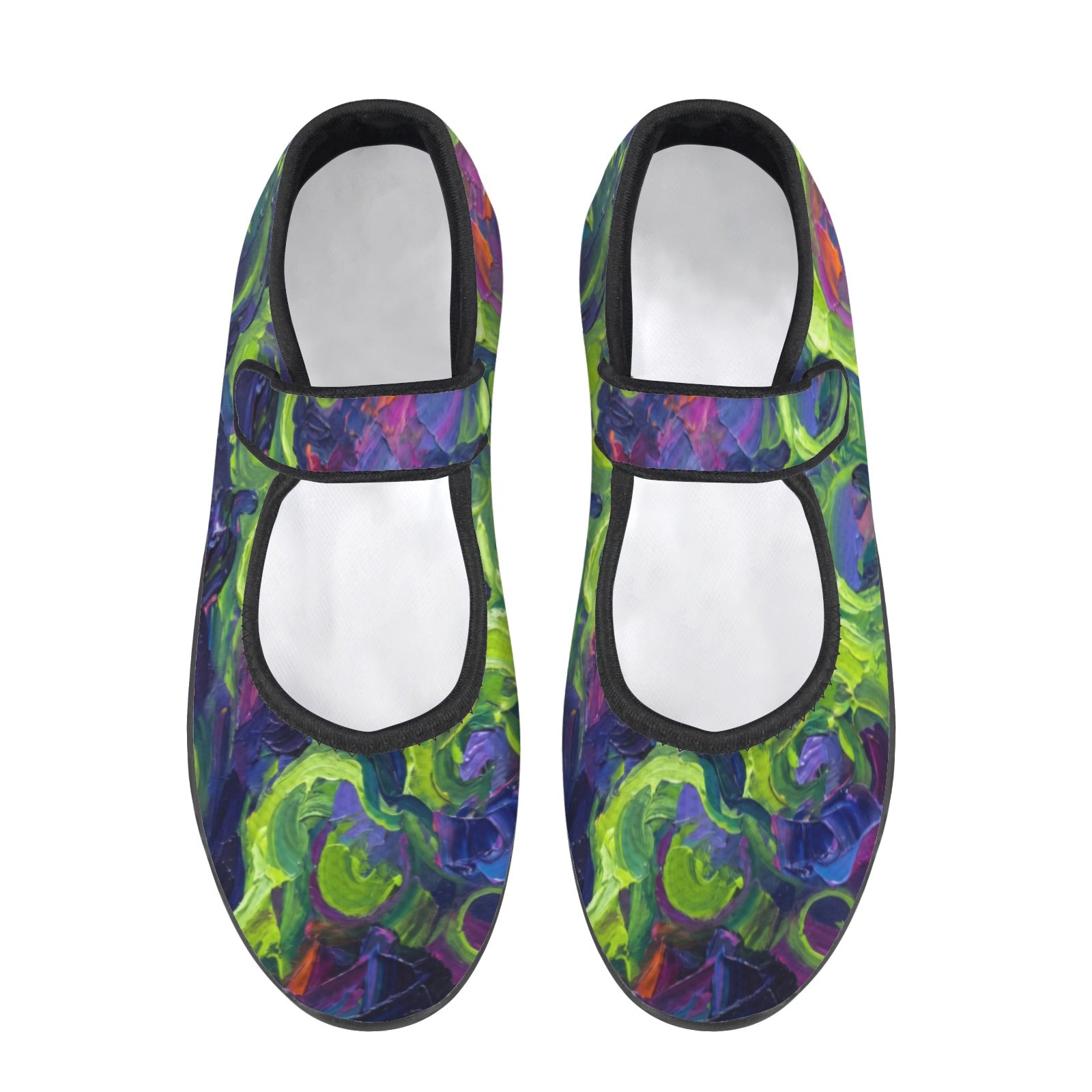 Rich and Rich Key Lime Zen Abstract Women’s Mary Jane Shoes | Lightweight Mesh Mary Janes with EVA Comfort Sole