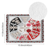 Rectangular Tribal pet feeding mat with absorbent top and non-slip rubber backing, 40 by 30 cm — product detail