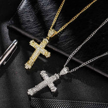 Load image into Gallery viewer, Iced Out Cross Necklace for Men - Sparkling Iced Out Men&#39;s Cross Pendant
