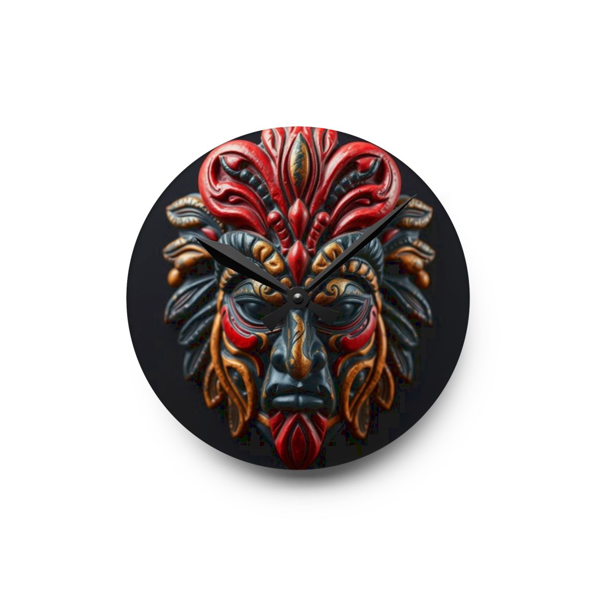 Artistic Tribal Acrylic Wall Clock - Unique Home Decor