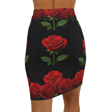 Load image into Gallery viewer, Elegant Floral Women&#39;s Pencil Skirt, Rose Print Skirt, Trendy Office Wear, Date Night Outfit, Floral AOP Skirt, Gift for Her
