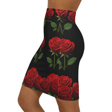 Load image into Gallery viewer, Elegant Floral Women&#39;s Pencil Skirt, Rose Print Skirt, Trendy Office Wear, Date Night Outfit, Floral AOP Skirt, Gift for Her
