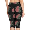 Load image into Gallery viewer, Floral Rose Women&#39;s Capri Leggings, Stylish Workout Pants, Casual Wear, Spring Fashion, Gift for Her, Feminine Activewear

