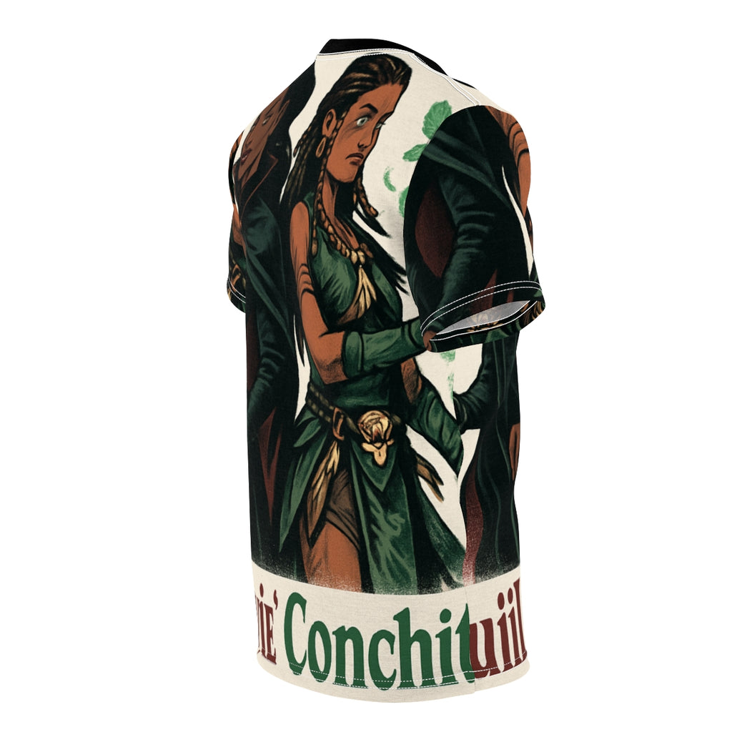 Fantasy themed unisex graphic t-shirt featuring vibrant cosplay-inspired artwork