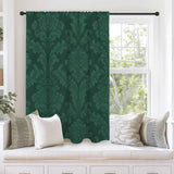 Green velvet window curtain 28x40 with Sovereign's Kaleidoscope printed design