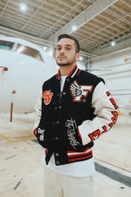 Load image into Gallery viewer, Manifest Varsity Jacket (Black)
