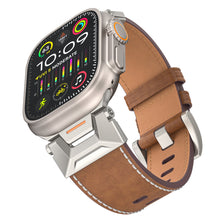 Load image into Gallery viewer, Mecha-Inspired Vintage Leather Band for Apple Watch
