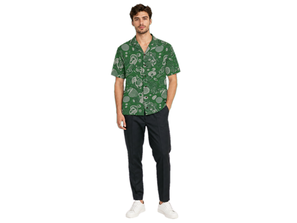 Rich and Rich Men's Green Fusion Designer Shirt