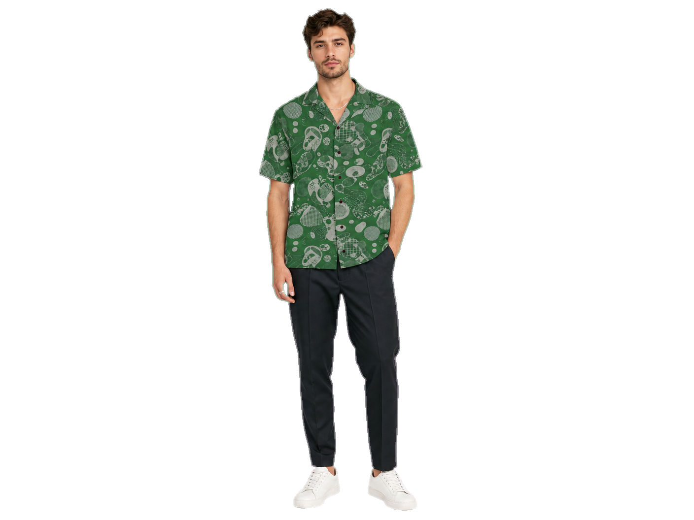 Rich and Rich Men's Green Fusion Designer Shirt