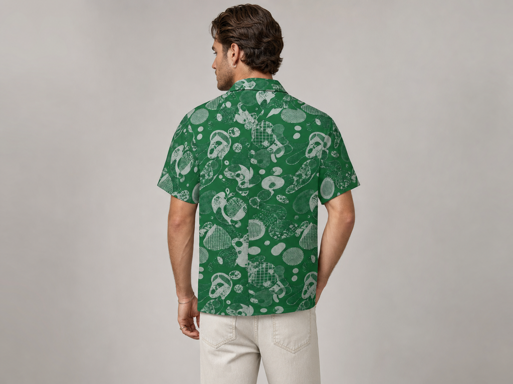 Rich and Rich Men's Green Fusion Designer Shirt