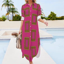 Load image into Gallery viewer, Rich and Rich Unique Swag Women&#39;s Pink Shirtdress
