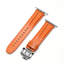 Load image into Gallery viewer, Luxury Full-Grain Leather Butterfly Buckle Band for Apple Watch
