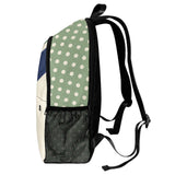a Preppy Varsity Stripes Girls Beige Polka Dot Backpack