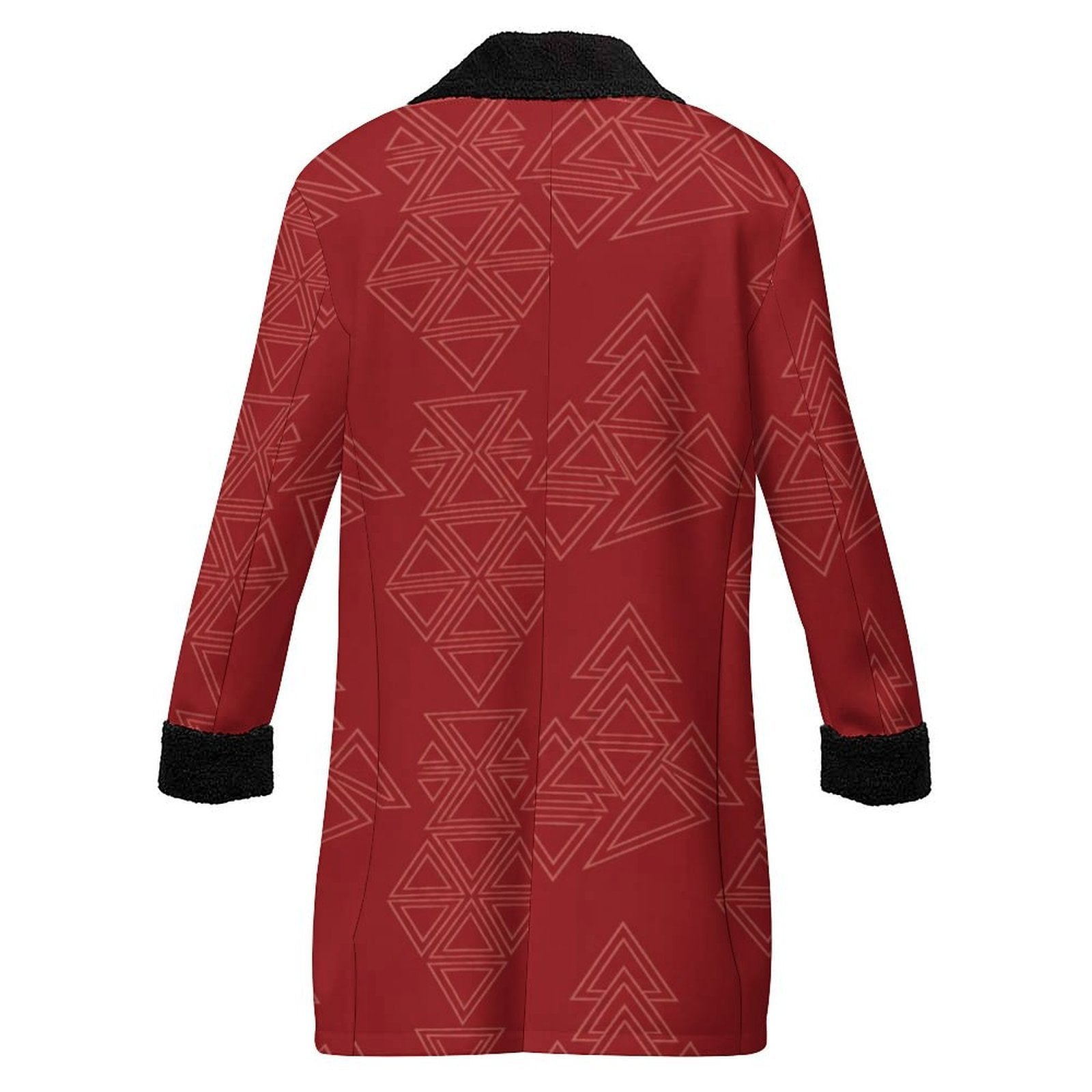 A Rich and Rich Red  Geometric Men Men's Double Breasted Coat