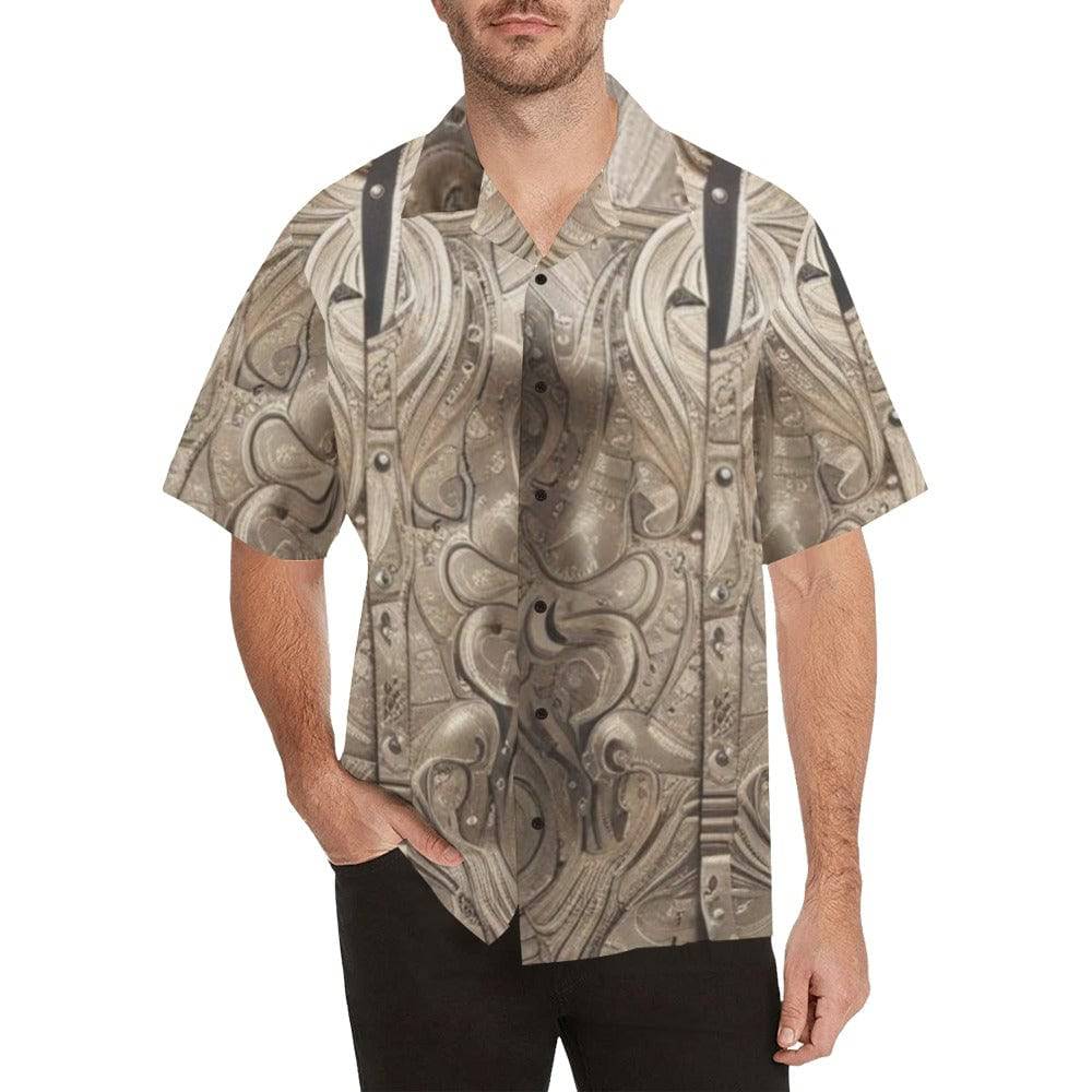 R&RH Earthtone Men's Abstract Shirt Hawaiian Shirt - Rich and Rich Homeopportunities 