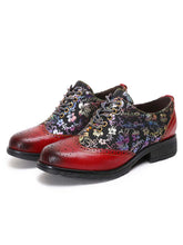 Load image into Gallery viewer, Karter Flower Handmade Brogue Flat Shoes
