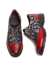 Load image into Gallery viewer, Karter Flower Handmade Brogue Flat Shoes
