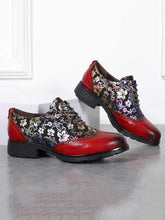 Load image into Gallery viewer, Karter Flower Handmade Brogue Flat Shoes
