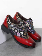 Load image into Gallery viewer, Karter Flower Handmade Brogue Flat Shoes
