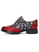Load image into Gallery viewer, Karter Flower Handmade Brogue Flat Shoes
