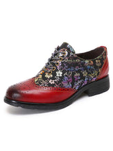 Load image into Gallery viewer, Karter Flower Handmade Brogue Flat Shoes
