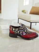 Load image into Gallery viewer, Karter Flower Handmade Brogue Flat Shoes
