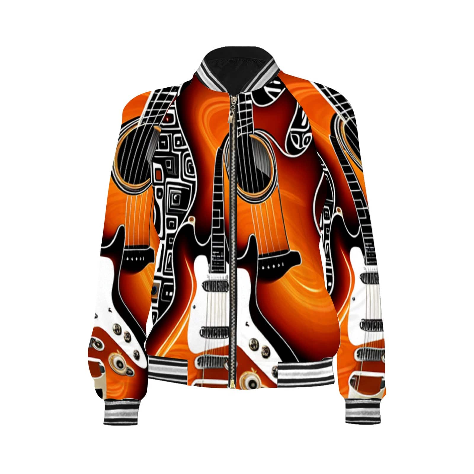 R&RH Women's Black and Orange Horizontal Stripes Jacket - Rich and Rich Homeopportunities 