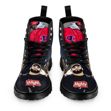 Load image into Gallery viewer, Men&#39;s Lace Up Caricature Canvas Black Boots
