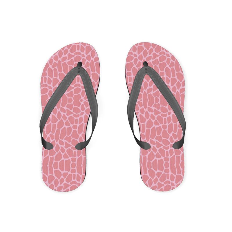 Pink Abstract Flip Flops