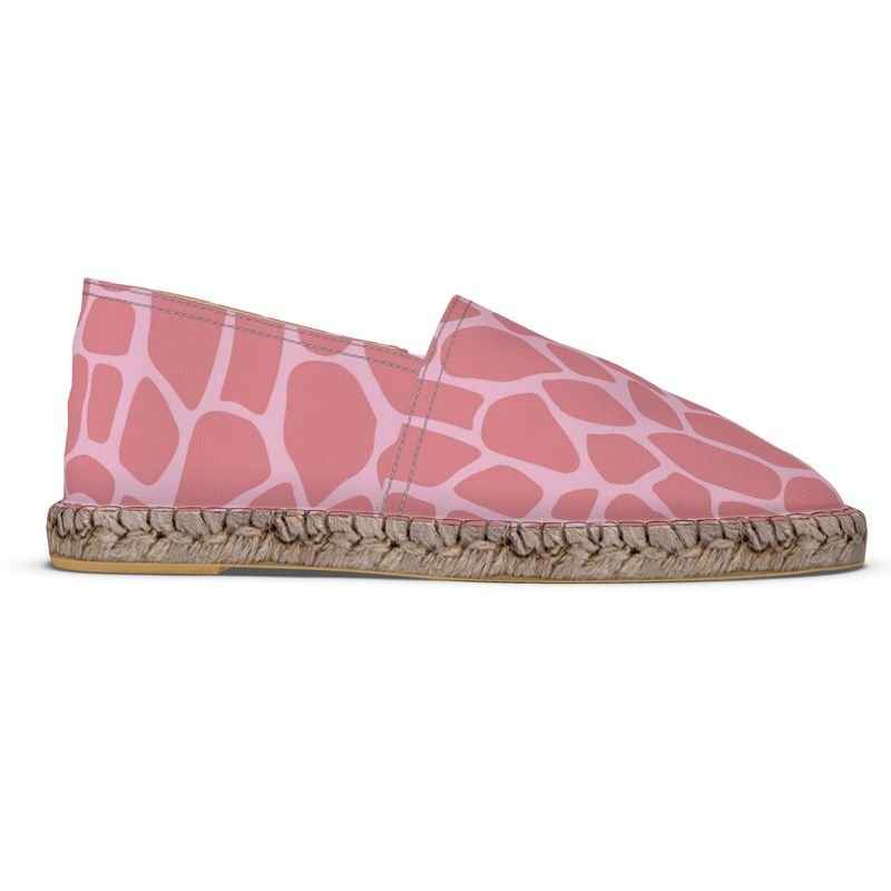 Handmade unisex espadrilles with pink abstract print and slip-on profile for casual wear — additional view 7