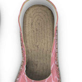 Handmade unisex espadrilles with pink abstract print and slip-on profile for casual wear — additional view 9