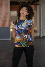 Load image into Gallery viewer, Vibrant Graphic Tee, Unisex Anime Shirt, AOP Streetwear, Colorful Casual Tee, Unique Gift for Anime Fans
