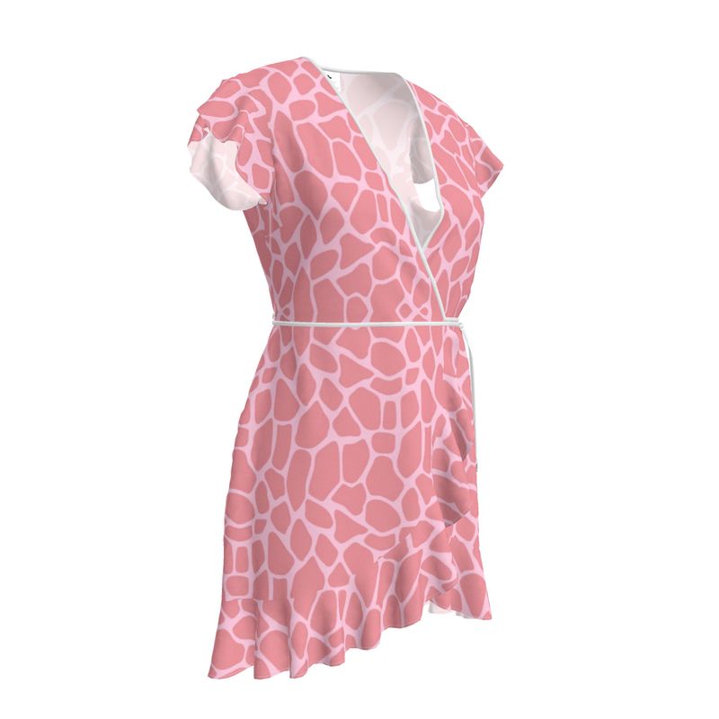 Rich and Rich Pink Abstract Women's Tea Dress